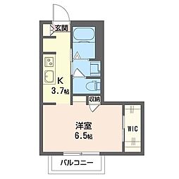 プレミール・シャンブル 1Kの間取図画像