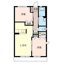 ビューテラスT.O2 2LDKの間取図画像