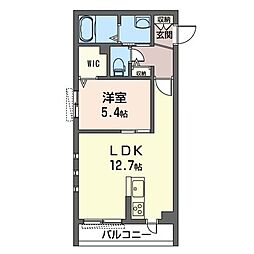 アンビシア本厚木 1LDKの間取図画像