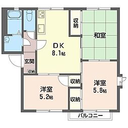 サンシャインタウンA 3DKの間取図画像