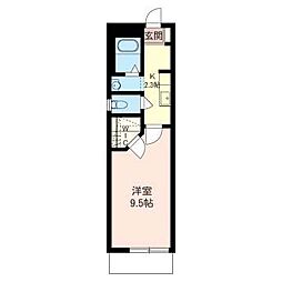 リブバレーナ 1Kの間取図画像