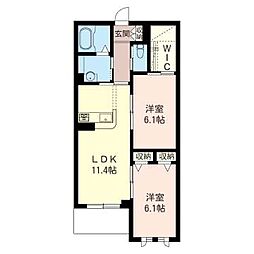 メゾンドルミナーレ 2LDKの間取図画像