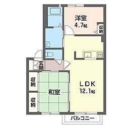 ラークスクエア2 2LDKの間取図画像