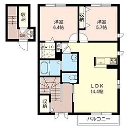 サンヴェルデ3 2LDKの間取図画像