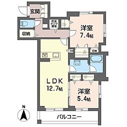 ウインドアベニュー 2LDKの間取図画像