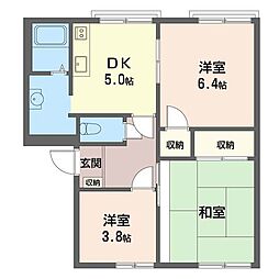 アモーレ大和5 3Kの間取図画像