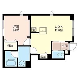 フィオーレ・ヴィラ 1LDKの間取図画像