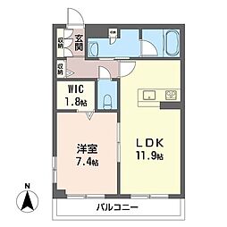 クオリフィシア 1LDKの間取図画像