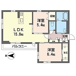 ポルタグランデ 2LDKの間取図画像