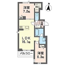 レ・アール トキワ 2LDKの間取図画像