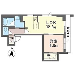 レ・アール トキワ 1LDKの間取図画像