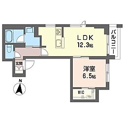 レ・アール トキワ 1LDKの間取図画像