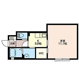 エーズフラット 1Kの間取図画像