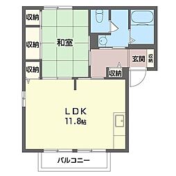 グランディー 1LDKの間取図画像