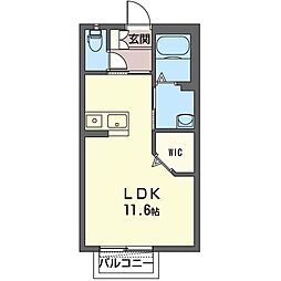 ブリアン・ソレイユ ワンルームの間取図画像