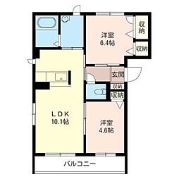 エレガンスA 2LDKの間取図画像