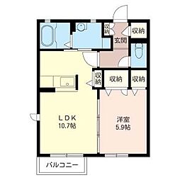 ラヴェーナ・S 1LDKの間取図画像