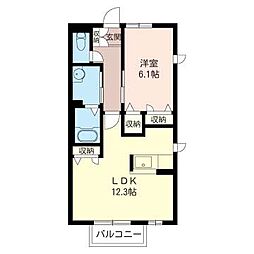 シャーメゾン・MS 1LDKの間取図画像