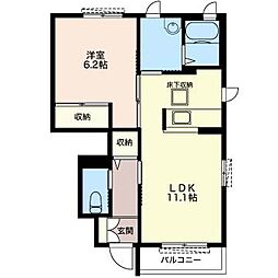 シャーメゾンMAM1 1LDKの間取図画像