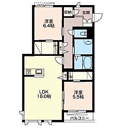 メープルヴィラ 2LDKの間取図画像