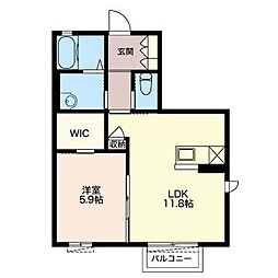 ルパン 1LDKの間取図画像
