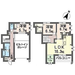 ブルームステージつくば 3LDKの間取図画像