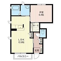 グランド・ソレイユC 1LDKの間取図画像