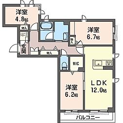 メゾン流星台 3LDKの間取図画像
