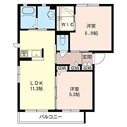 フラットツインE 2LDKの間取図画像