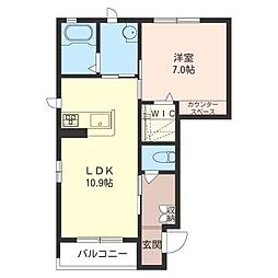 パークコート春日 1LDKの間取図画像