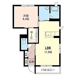 カーサブルーノE 1LDKの間取図画像