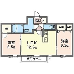グラン・フィーカ 2LDKの間取図画像