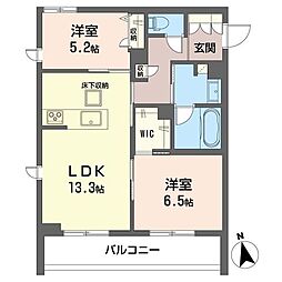 ラピスール 2LDKの間取図画像