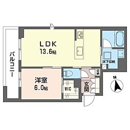 ラピスール 1LDKの間取図画像