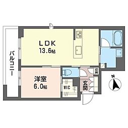 ラピスール 1LDKの間取図画像