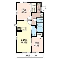 LineSilk 2LDKの間取図画像