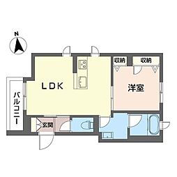 リュミエール 1LDKの間取図画像