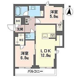 リネア 2LDKの間取図画像