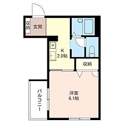 OLIVEハウス 1Kの間取図画像
