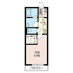 レクエル小豆沢ノースコート 1Kの間取図画像