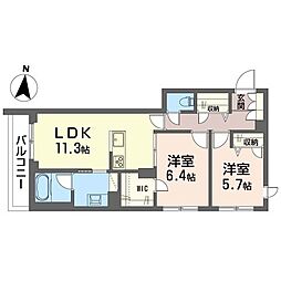 リネア 2LDKの間取図画像
