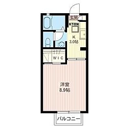 トレゾール1 1Kの間取図画像