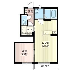 プリモス・コートE 1LDKの間取図画像