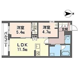 レフィアント 2LDKの間取図画像