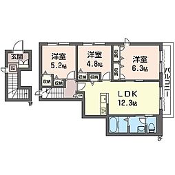 クレア大泉学園 3LDKの間取図画像