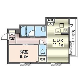 グランシャリオ 1LDKの間取図画像
