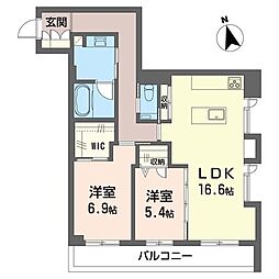 ベレオ船橋 2LDKの間取図画像