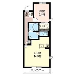 エミネンス東船橋1号棟 1LDKの間取図画像