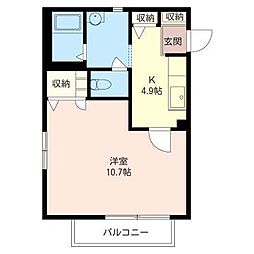 サニーハイツ 1Kの間取図画像