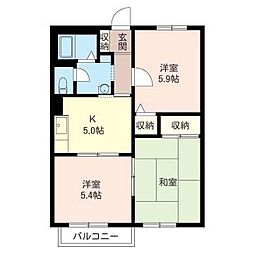 アフレンスC 3Kの間取図画像